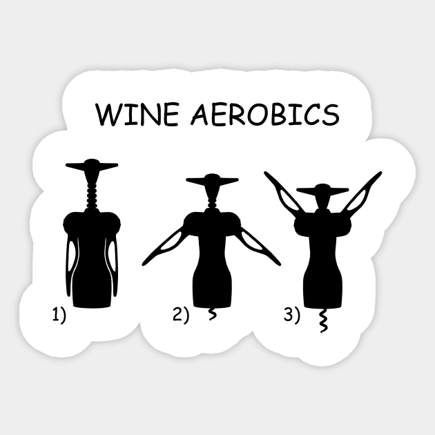Wine Aerobics Sticker by Printadorable